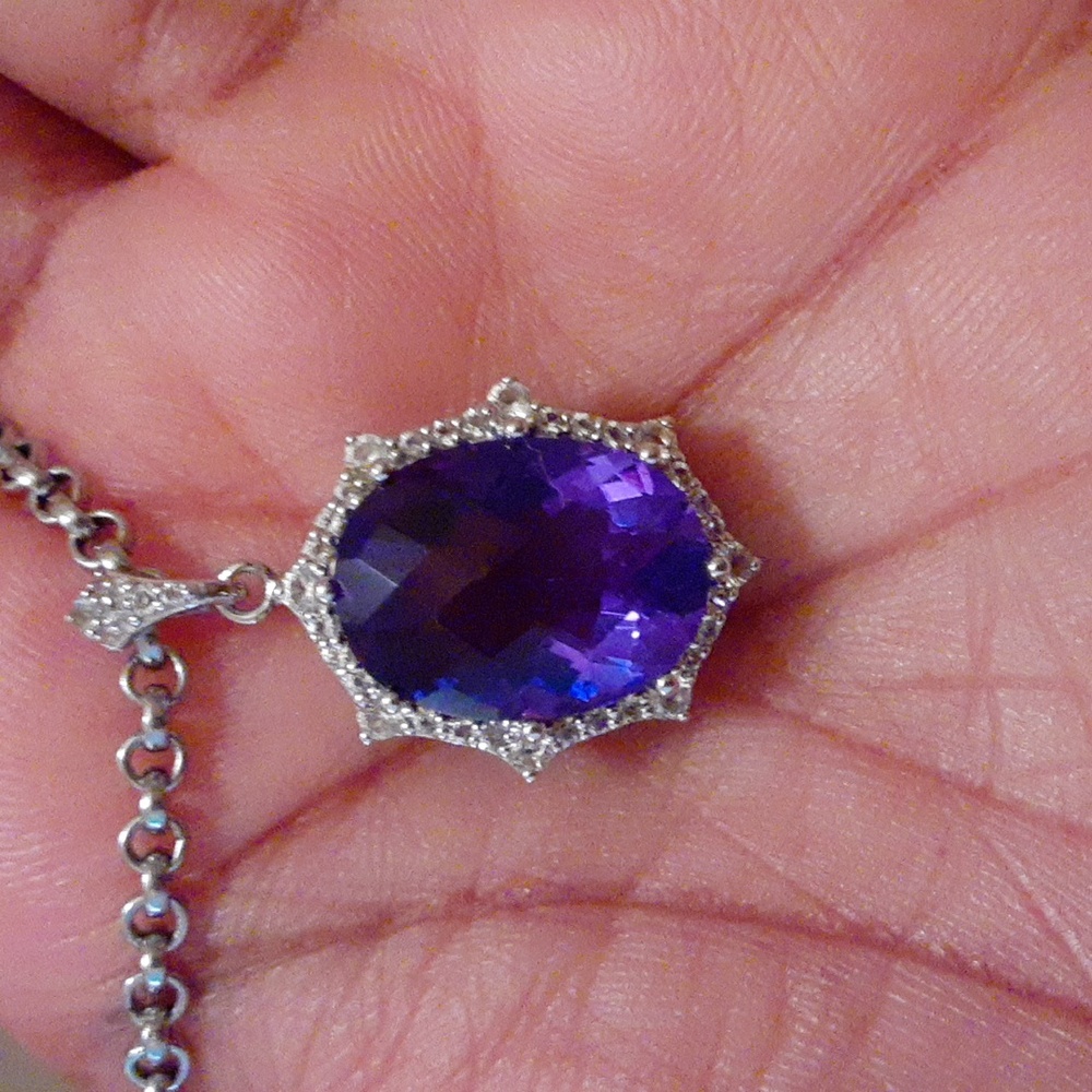 925 Genuine Color Change Fluorite and White Topaz.  FIRM. - Picture 10 of 14